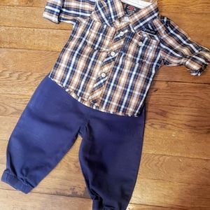 Enyce Boys' Plaid Button Down Shirt & Navy Pants